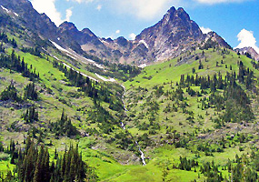 Mountains and valley are throughout the park, detailing the glacial past of the park