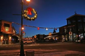 whitefish winter night in town